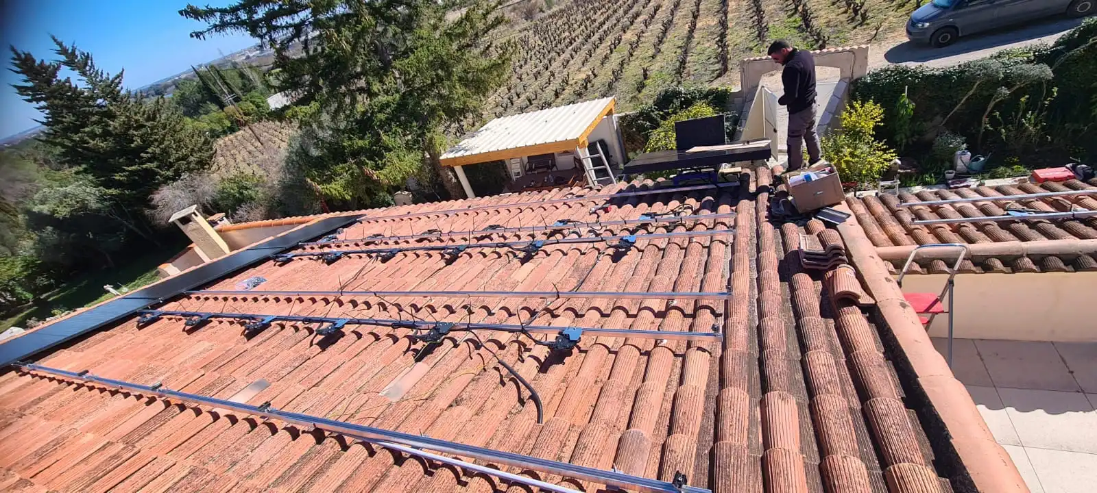 Installation des panneaux solaires